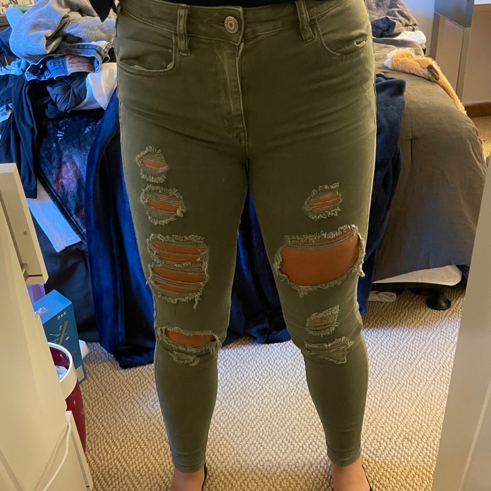 Green American eagle jeans